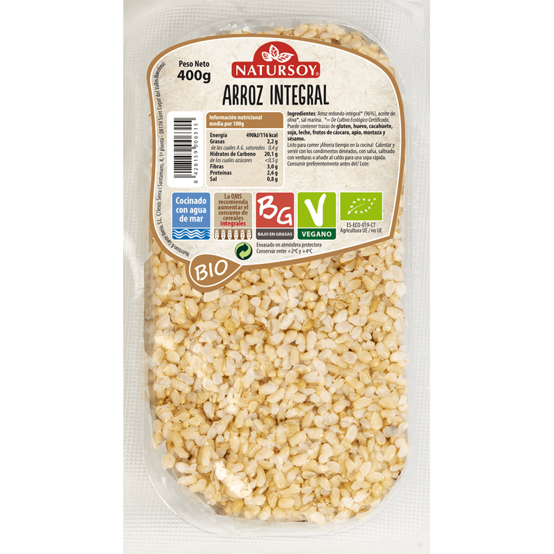 Arroz Integral Cocido con Agua de