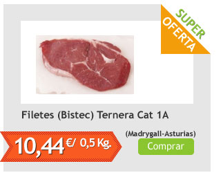 Filetes (Bistec) de Ternera Asturiana Cat 1A, Pack 0,5 Kg (Madrygall)