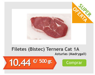 Filetes (Bistec) de Ternera Asturiana Cat 1A, Pack 0,5 Kg (Madrygall)