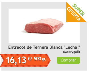 Entrecot de Ternera Blanca Lechal, Pack 0,5 Kg (Madrygall)