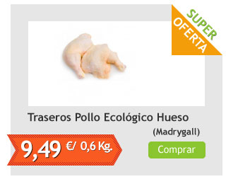 Traseros de Pollo Ecológico con Hueso, Pack 0,6 Kgs (Madrygall)