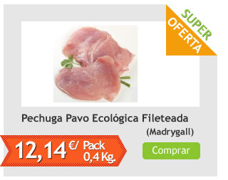 Pechuga de Pavo Ecológica Fileteada, Pack 0,4 Kg (Madrygall)