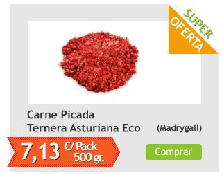 Carne Picada de Ternera Asturiana Ecológica , Pack 0,5 Kg (Madrygall)