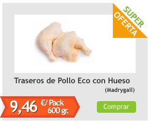 Traseros de Pollo Ecológico con Hueso, Pack 0,6 Kgs (Madrygall)
