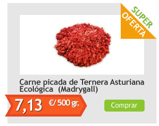 Carne Picada de Ternera Asturiana Ecológica , Pack 0,5 Kg (Madrygall)