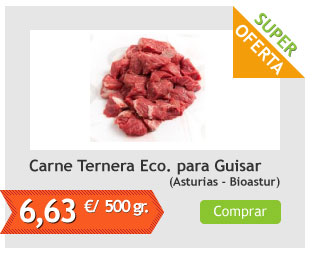 Carne de Ternera Asturiana Ecológica para Guisar 0,5 Kgs (Bioastur)
