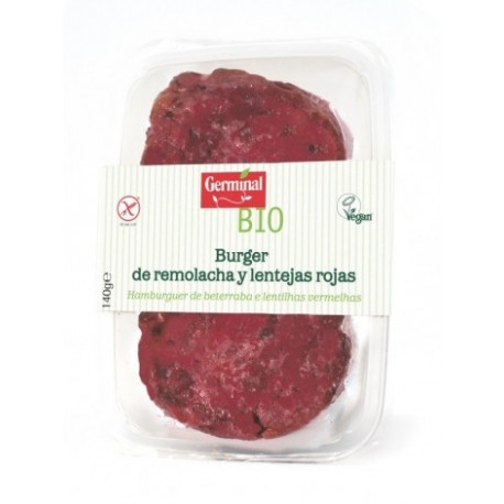 Burguer de Remolacha y Lentejas Rojas Sin Gluten 140 Gr (Germinal)