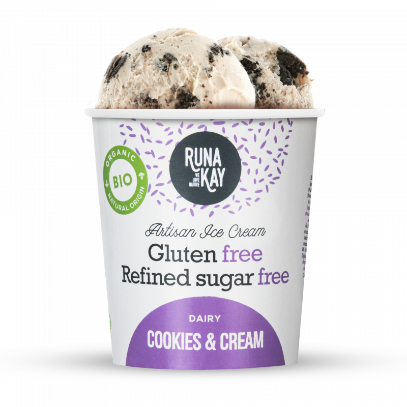 Helado Ecológico de Nata y Cookies, Tarrina 460 Ml (Runakay) Helado Ecológico de Nata y Cookies, Tarrina 460 Ml (Runakay)
