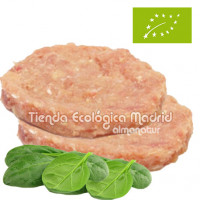 Hamburguesas de Pollo con Espinacas Ecológica, Pack 2 x 100 Gr