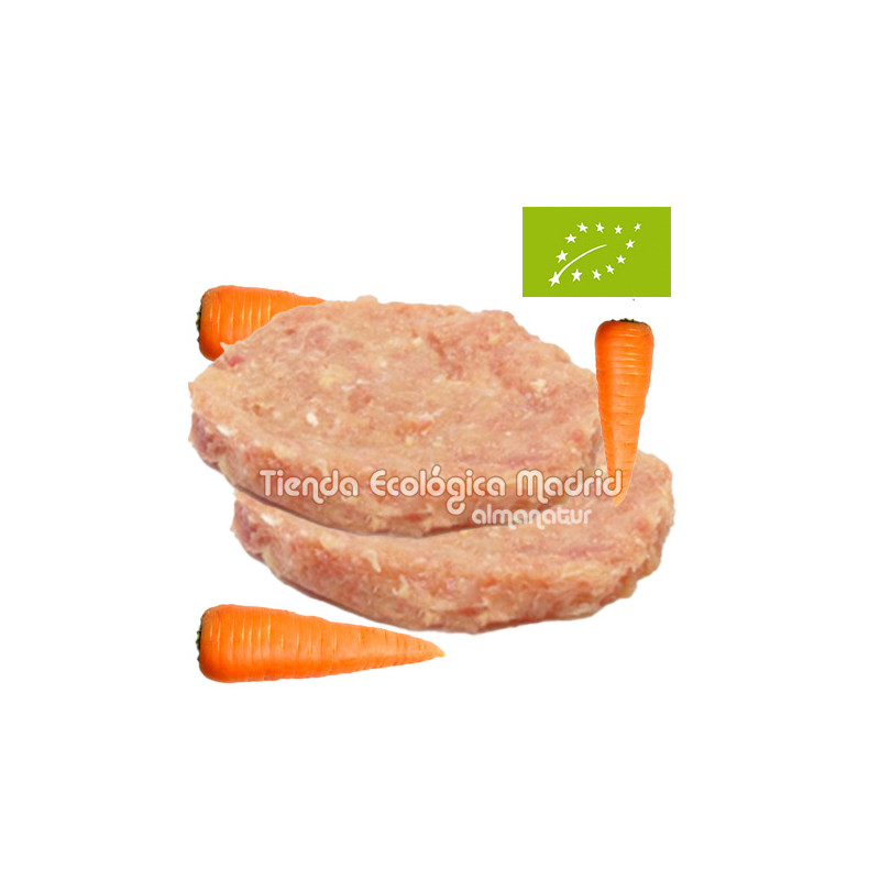 Hamburguesas de Pollo con Zanahoria Ecológica, Pack 2 x 100 Gr