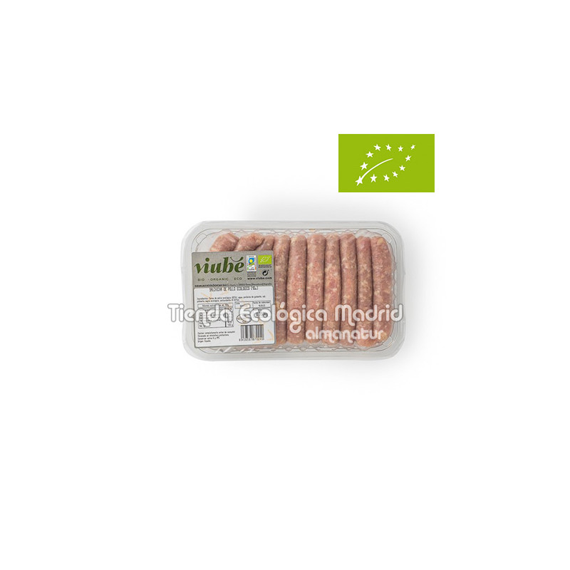Salchichas de Pollo Frescas Ecológicas, Pack 0,350 Kg (Viube)