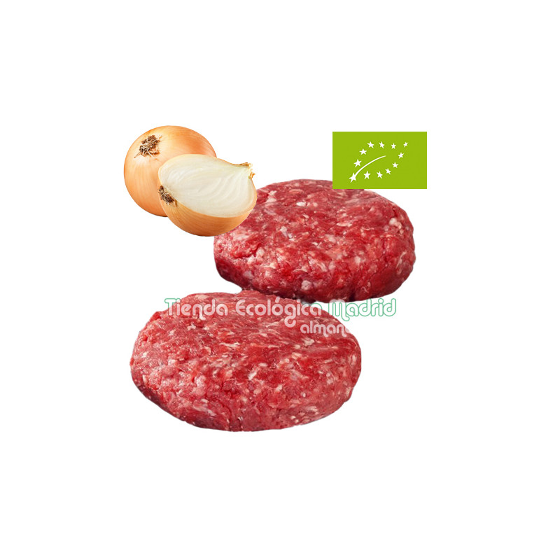 Hamburguesas de Ternera con Cebolla Ecológica, Pack 2 x 100 Gr