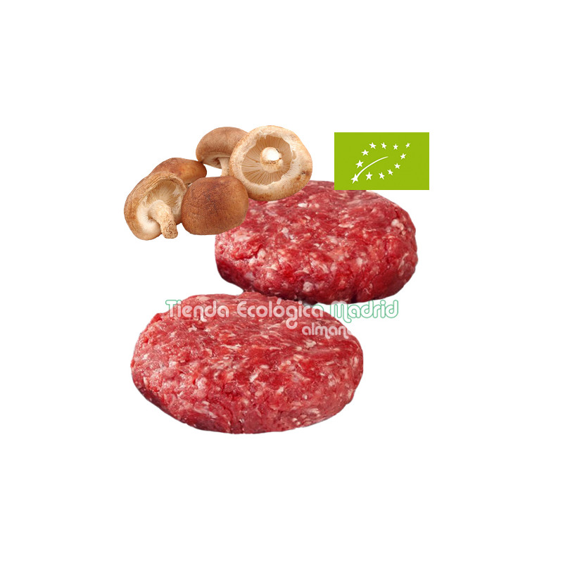 Hamburguesas de Ternera con Setas Ecológica, Pack 2 x 100 Gr