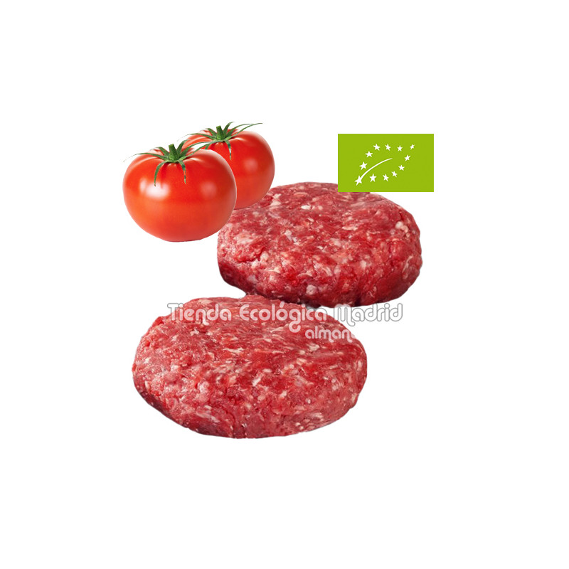 Hamburguesas de Ternera con Tomate Natural Ecológica, Pack 2 x 100 Gr