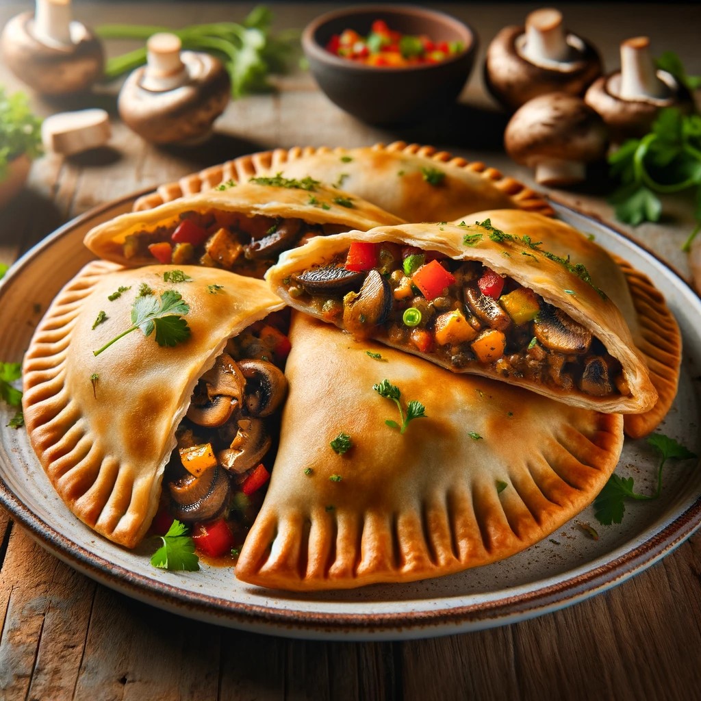 Empanadillas veganas de setas y pimientos